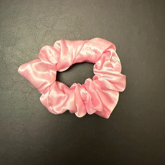Satiny Pink Scrunchie - Picture 2 of 2